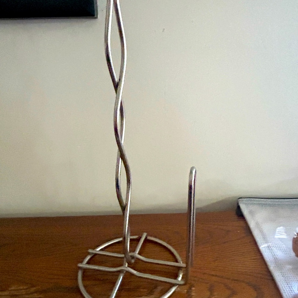 Silver paper towel holder